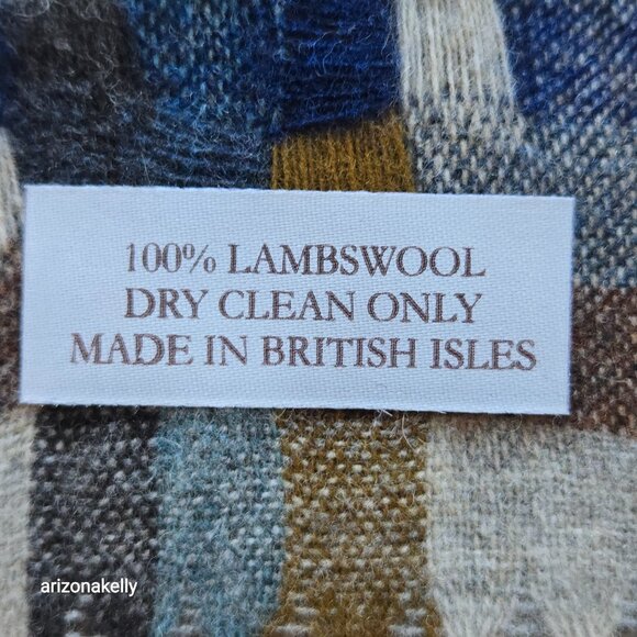 NWOT Abraham Moon Lambswool Wool Woven Fringe Scarf - Picture 5 of 8